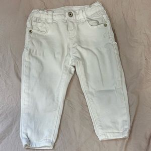 Zara Baby size 6-9 Months White Denim Jeans Pants
